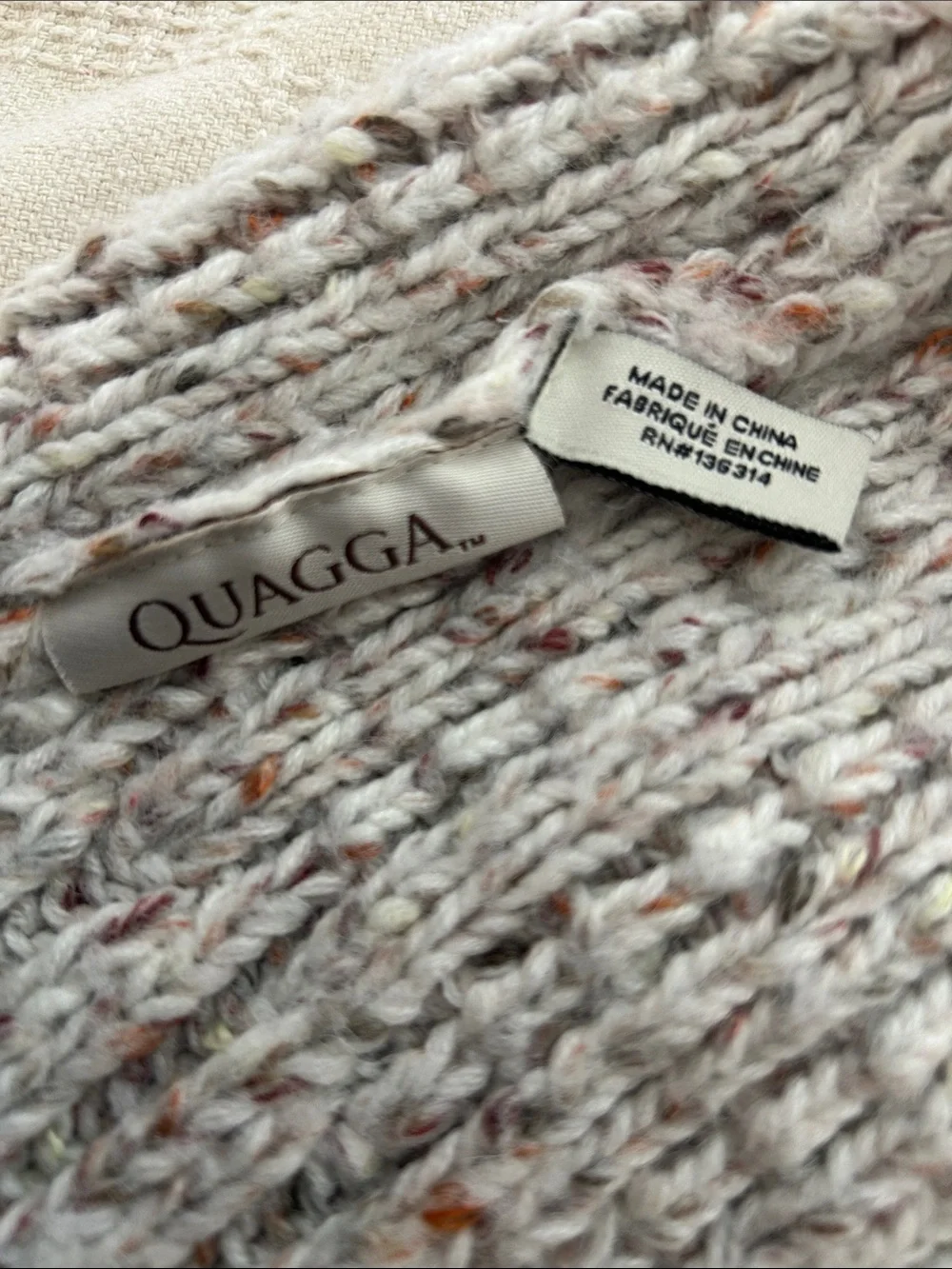 Quagga  Beanie  One Size Beige Crochet Knit Acrylic
